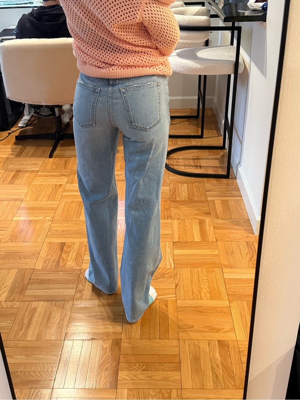 GRLFRND Light Blue High-Rise Flare Jeans